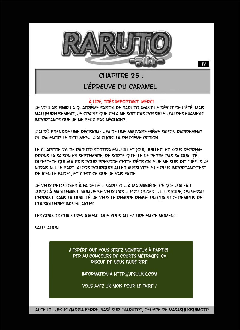 Chapitre Scan Raruto 25 FR Page 01