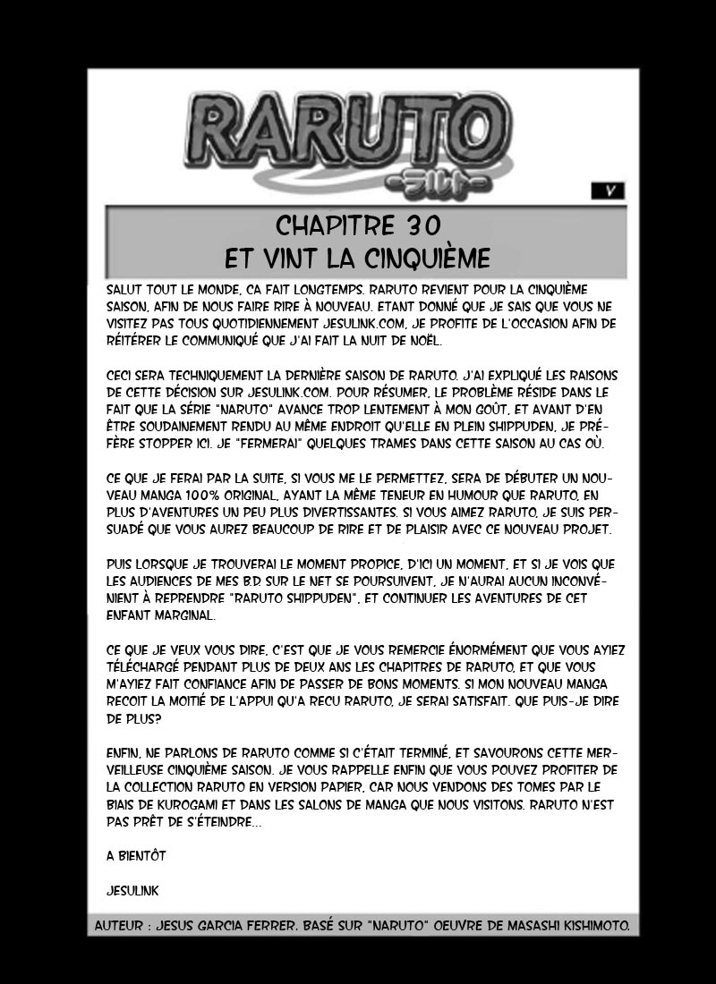 Chapitre Scan Raruto 30 FR Page 00