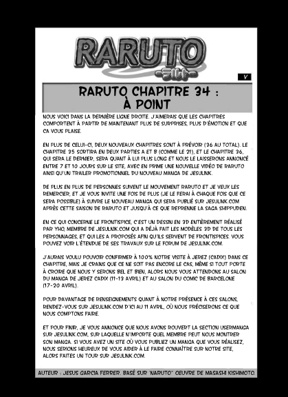 Chapitre Scan Raruto 34 FR Page 00